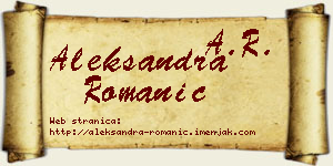 Aleksandra Romanić vizit kartica